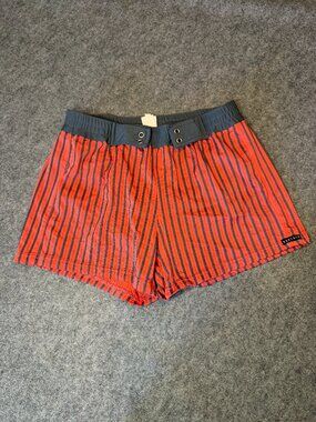 Sauvage California Red Black Striped Swim Shorts Men’s Large